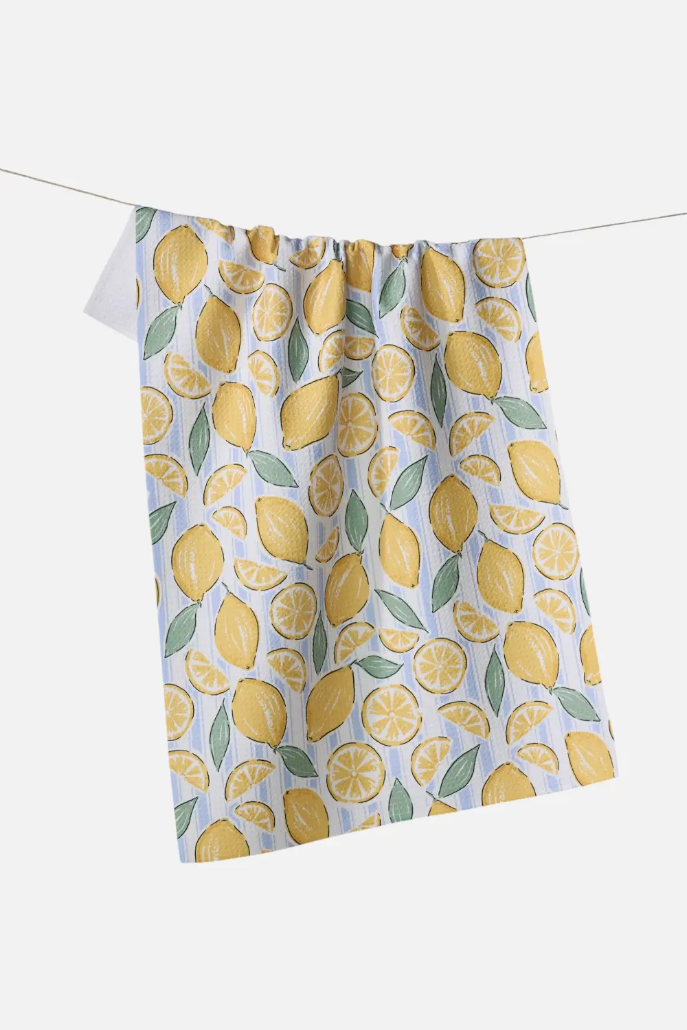 Geometry Sour Lemon Stripes Tea Towel 1