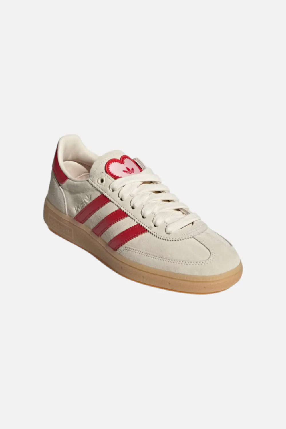 Adidas Women's Handball Spezial In Cream White, Better Scarlet, And Sandy Pink 2