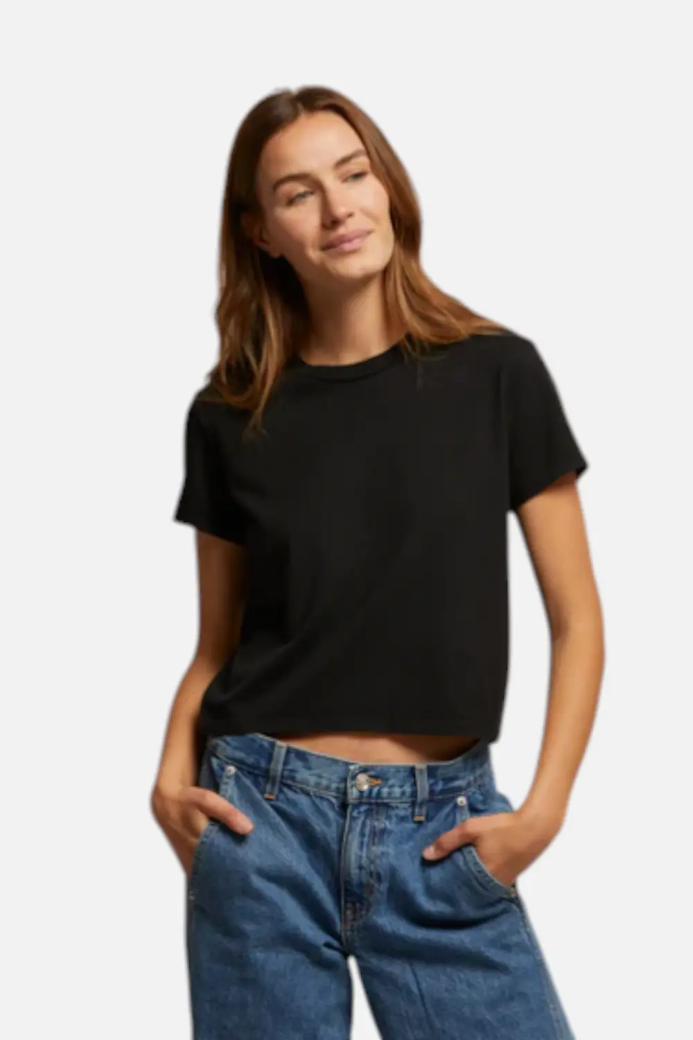 Perfect White Tee Springsteen Baby Tee In Black 1