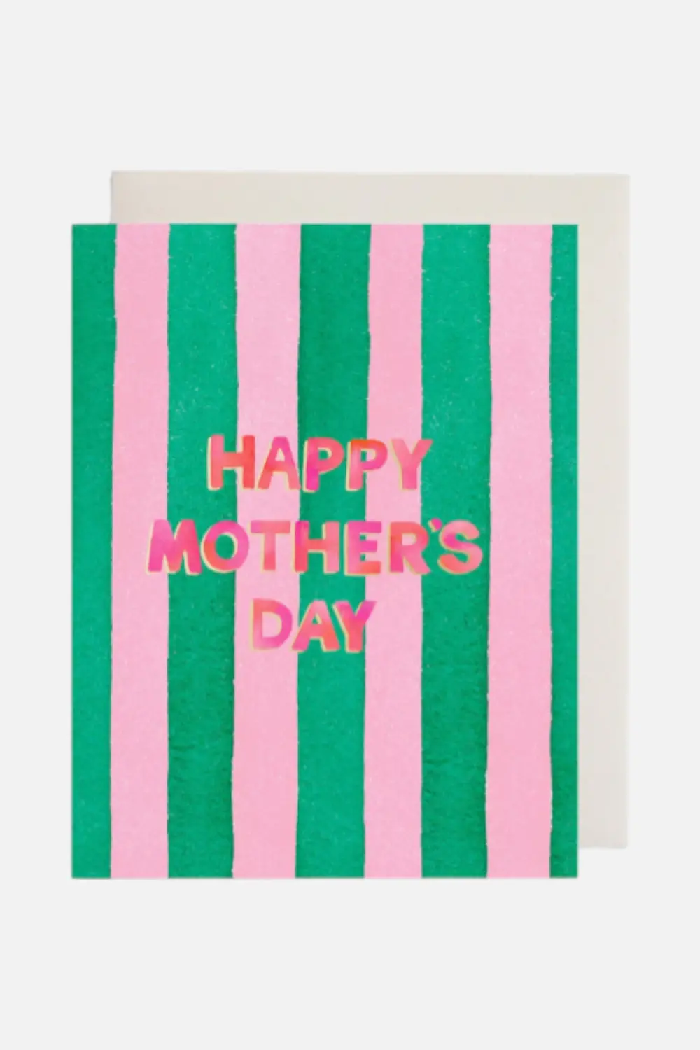 Pink & Green Striped Mother's Day Card 1