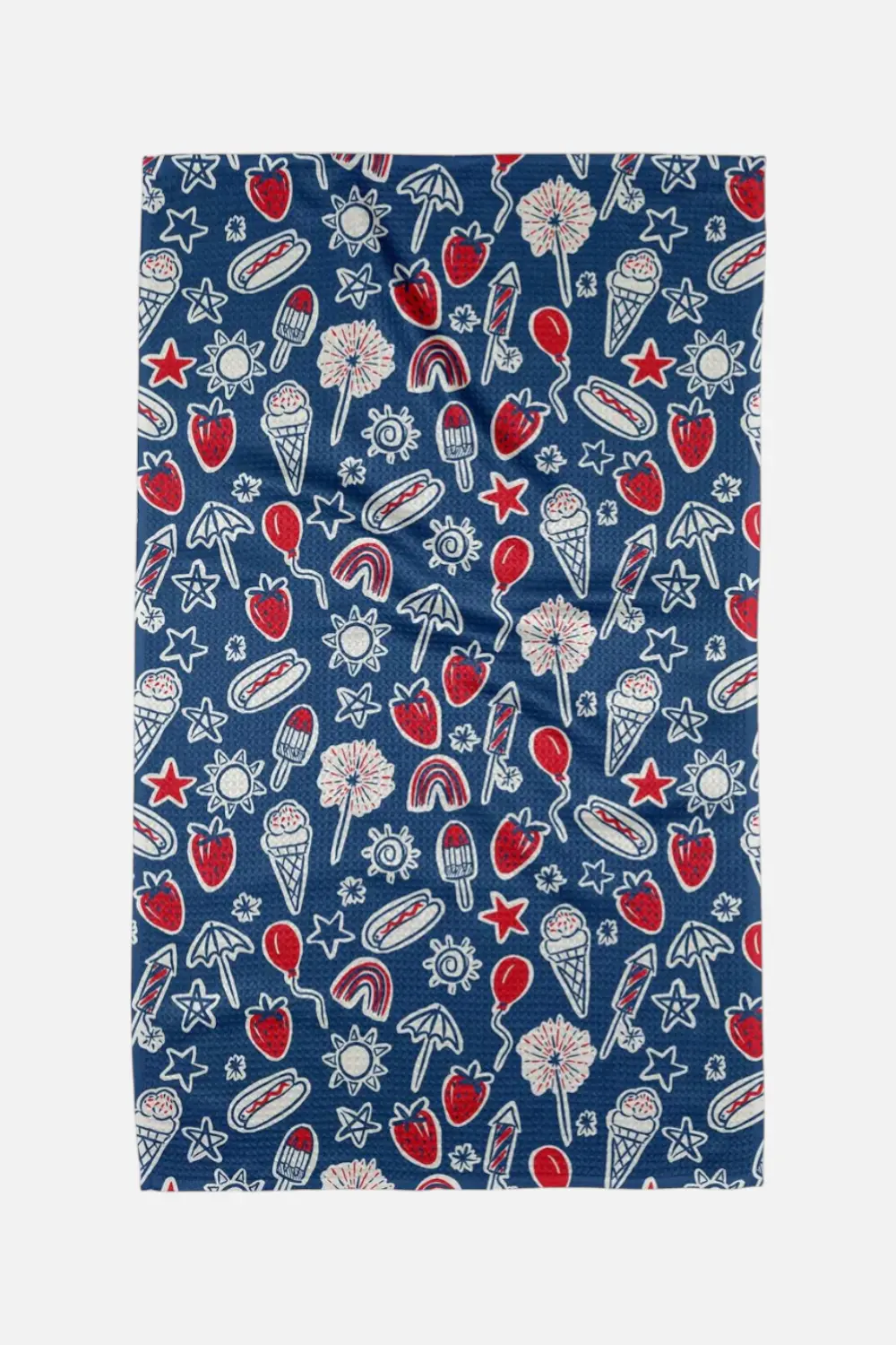Geometry Towels Summer Fun Blue Tea Towel 1