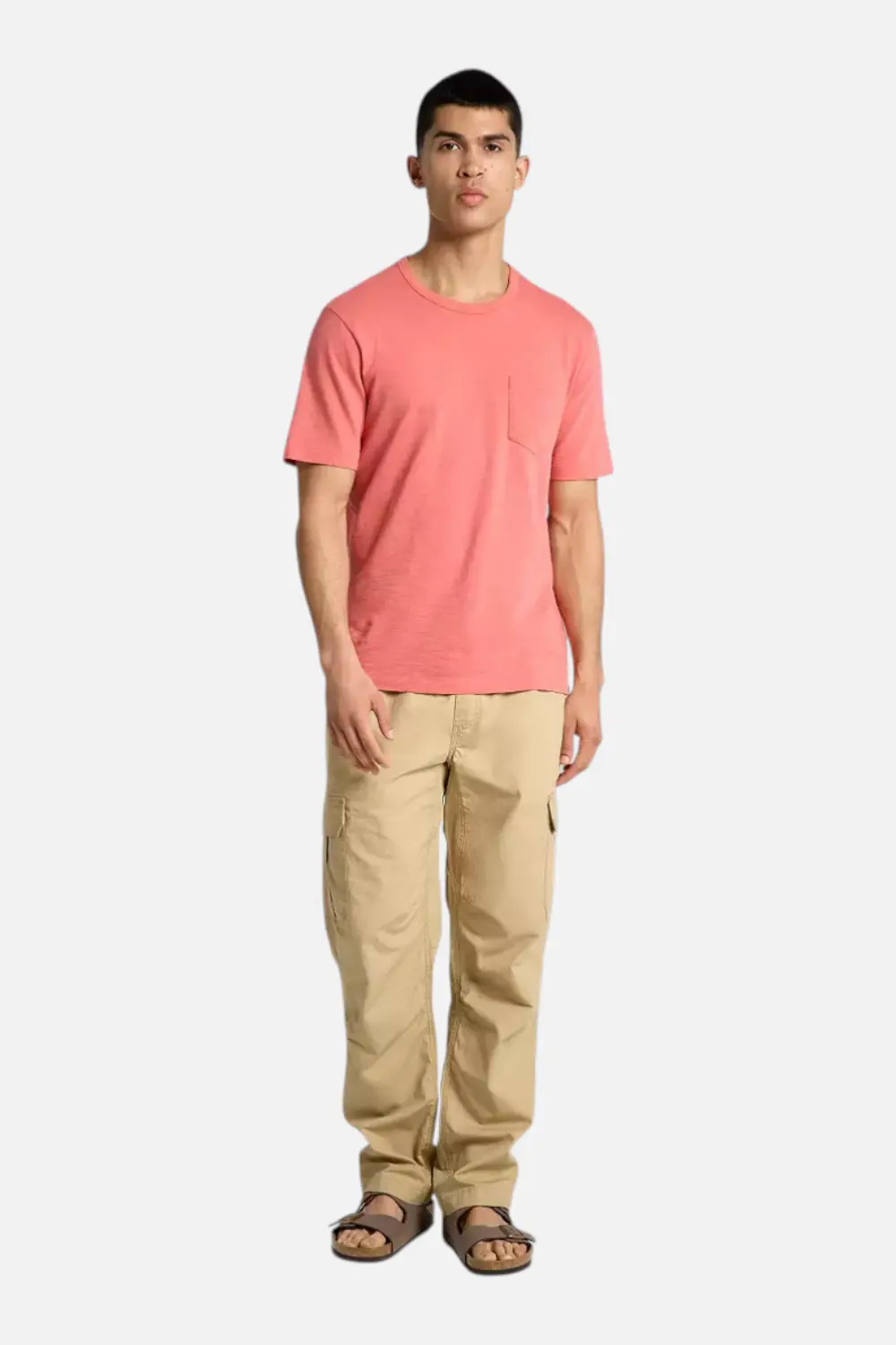 Faherty Men's Sunwashed Pocket Tee In Coral Red 1