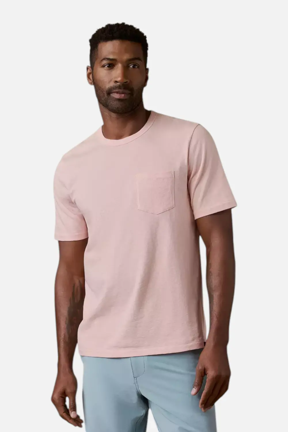 Faherty Men's Sunwashed Pocket Tee In Pink Sand 2