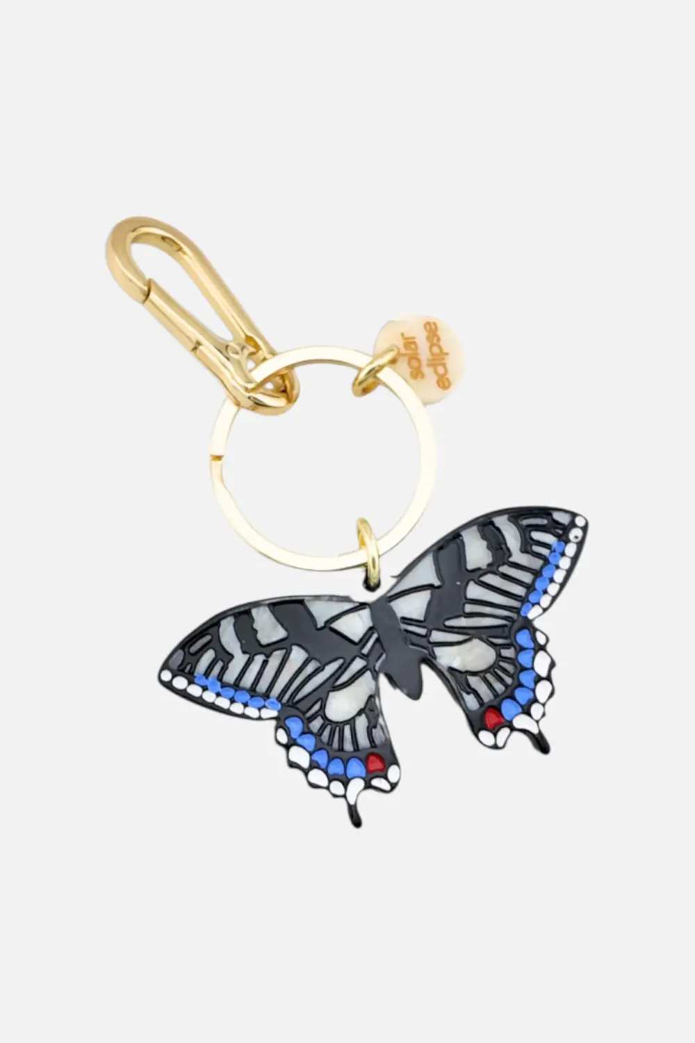 Solar Eclipse Swallowtail White Bag Charm 1