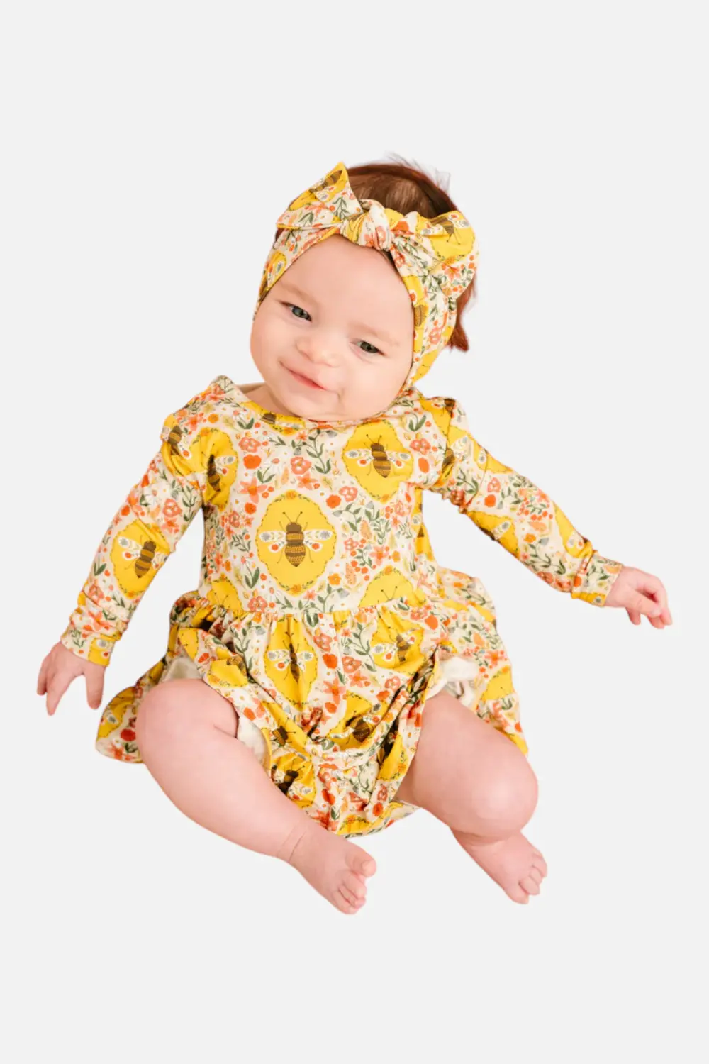Little One Shop Infant Sweet Bee Long Sleeve Bodysuit Bamboo Dress 1