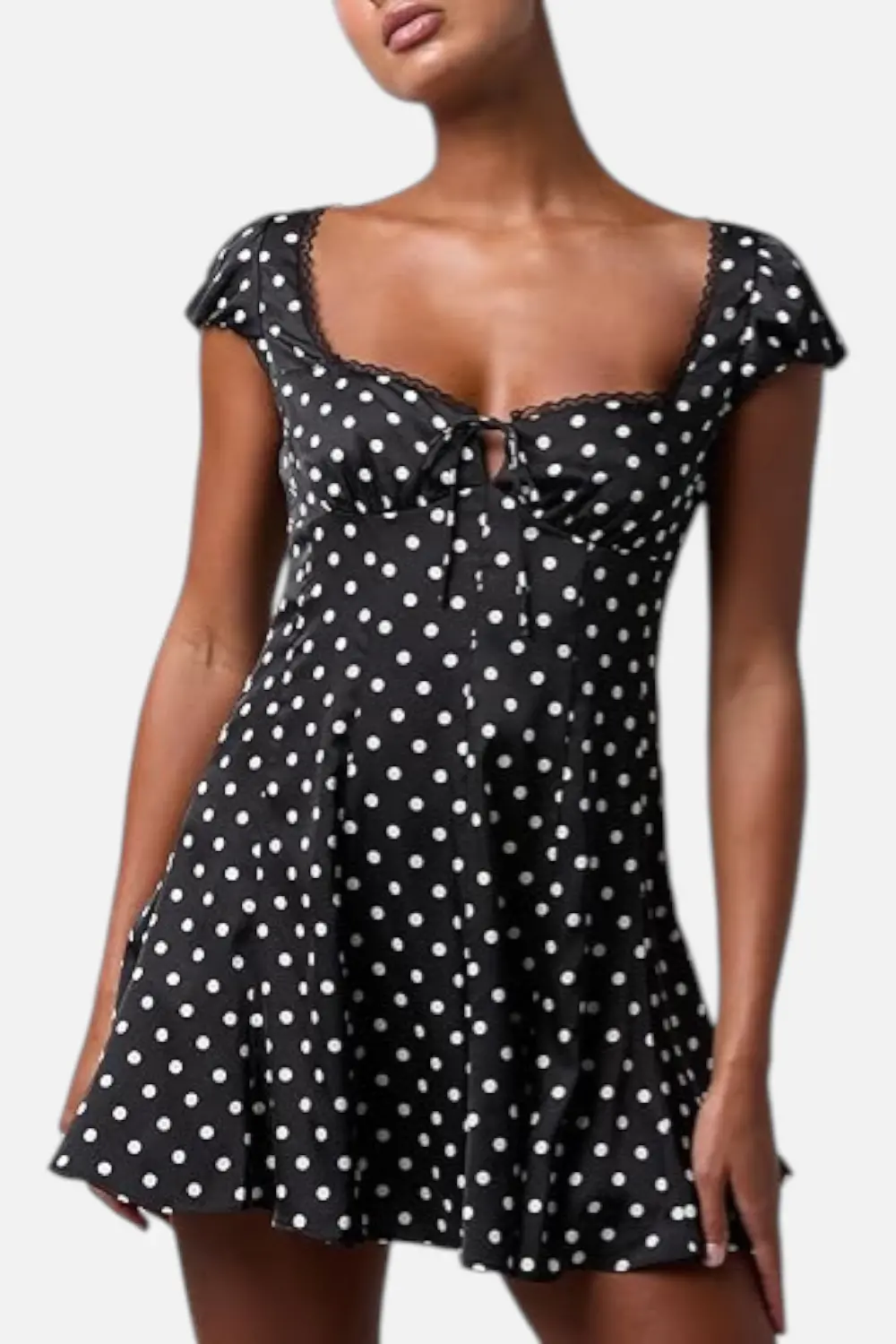 Lulus Cambria Sweetheart Mini Dress In Black & White 1