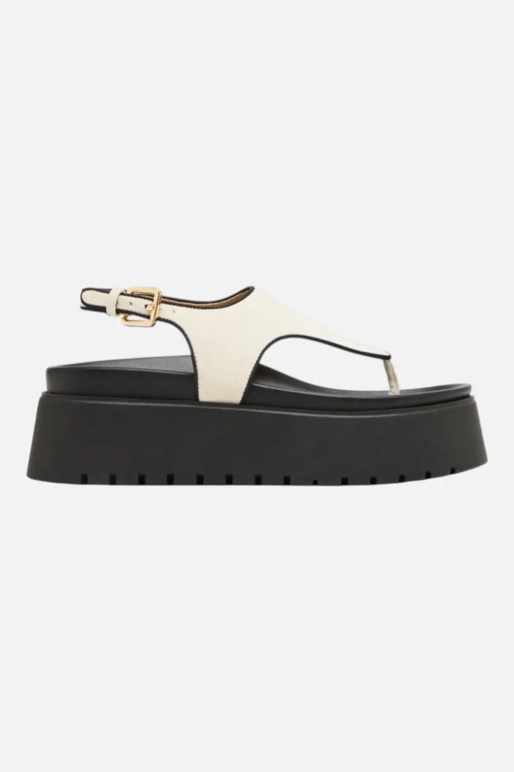 Steve Madden Women's Tabor Natural Linen Thong Footbed Platform 1