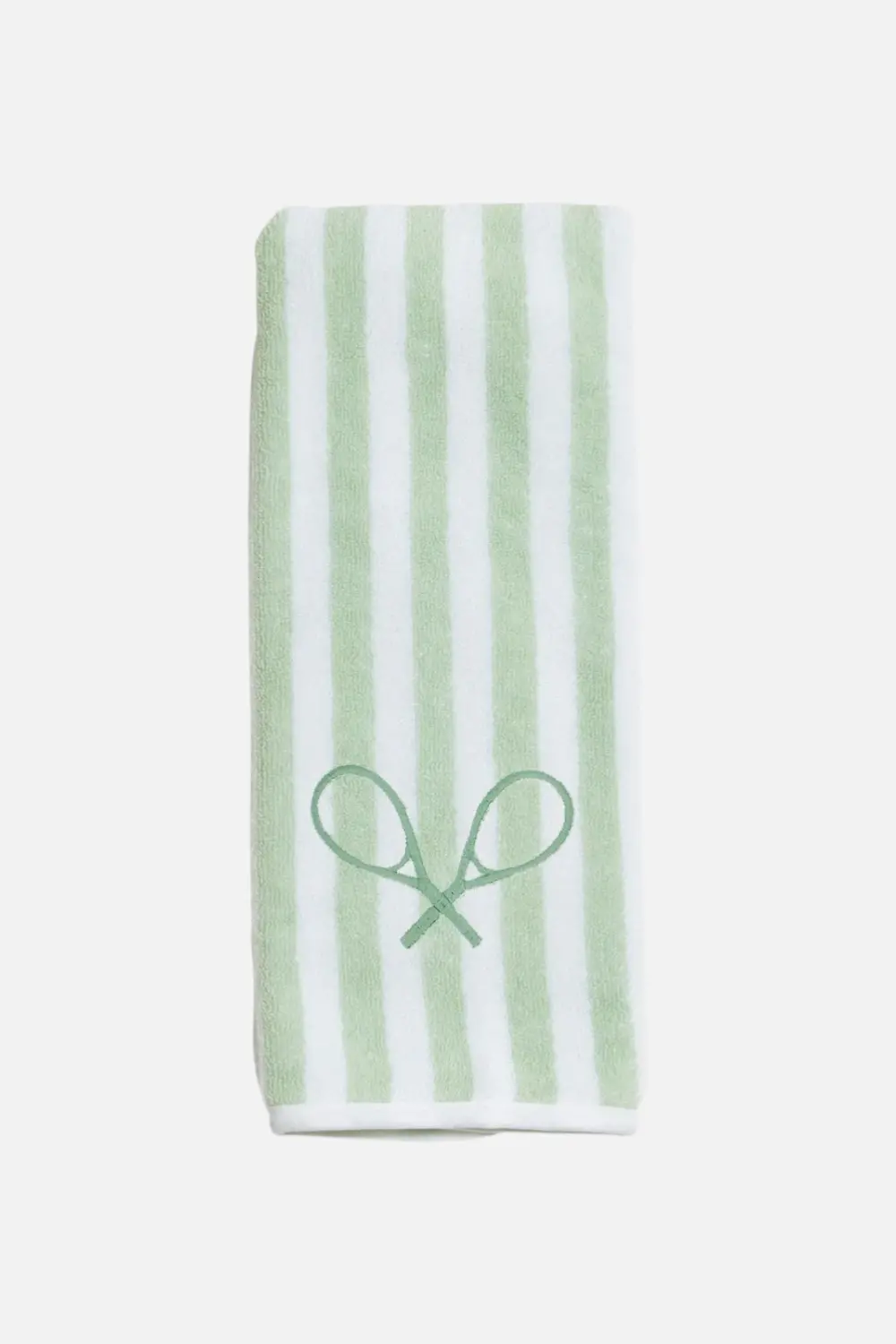 Weezie Tennis Towel In Striped Green 1