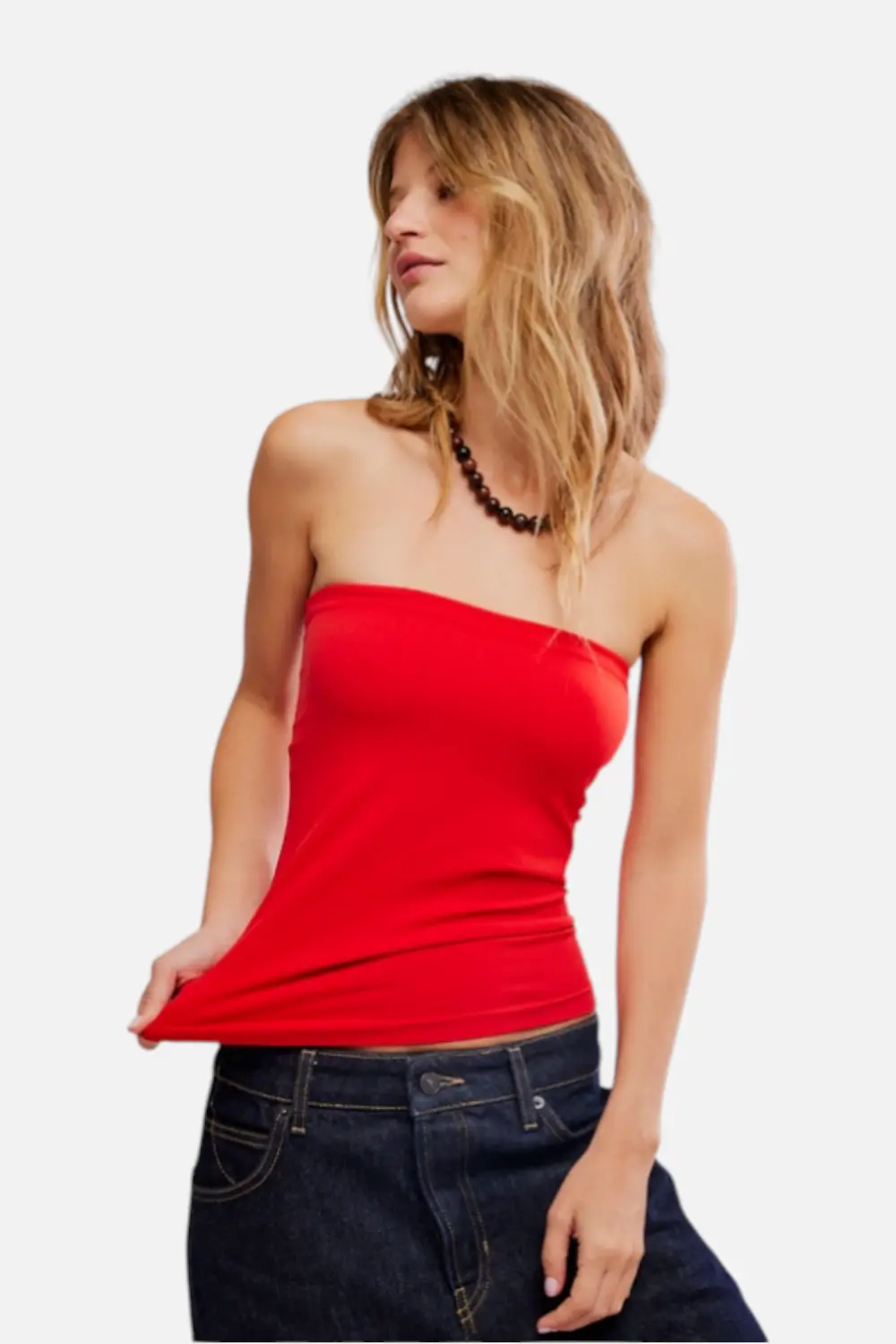 Free People The Carrie Tube Top In High Risk Red 1