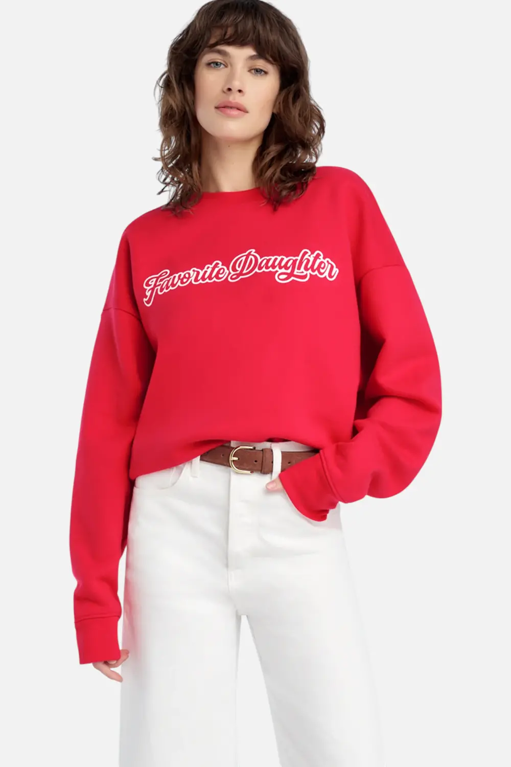 Favorite Daughter Women's The Varsity Sweatshirt In Rouge Red 1