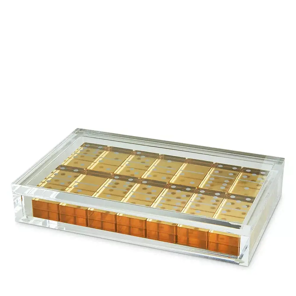 Lucite Gold Domino Set 1