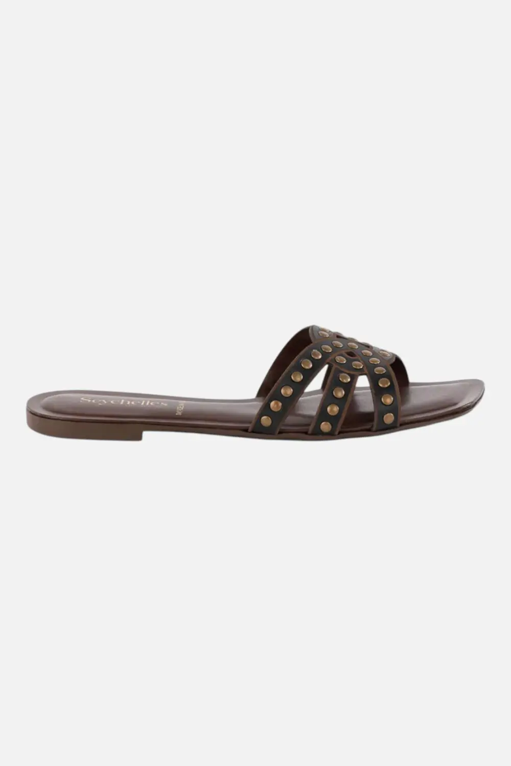 Seychelles Treasure Studded Slide Sandal In Black 1