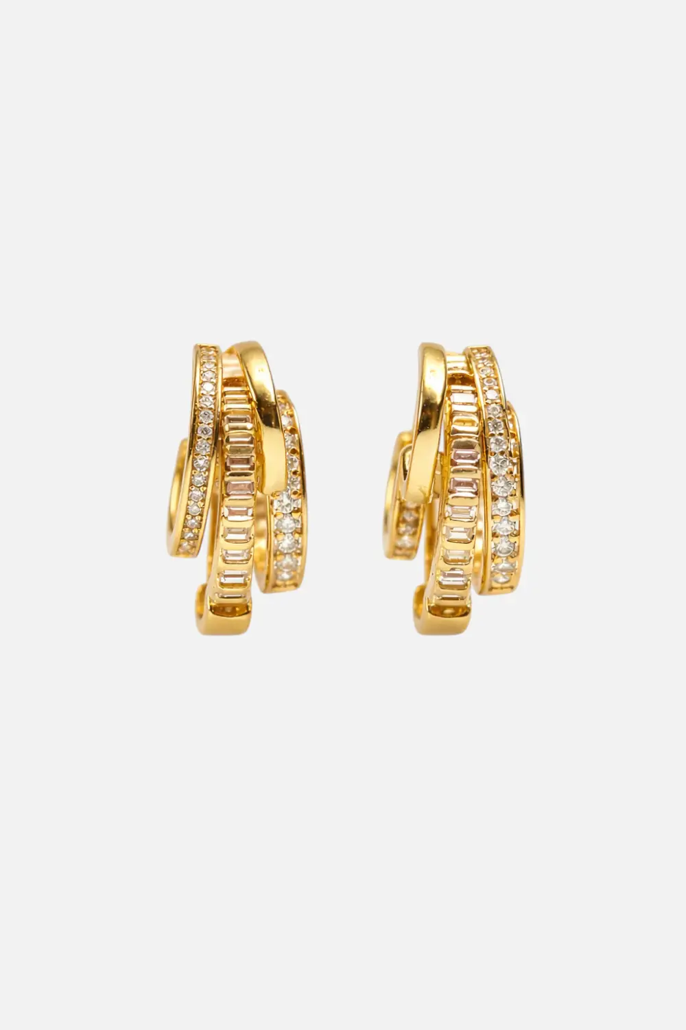 Native Gem Triple Threat Huggies In 14K Gold 1