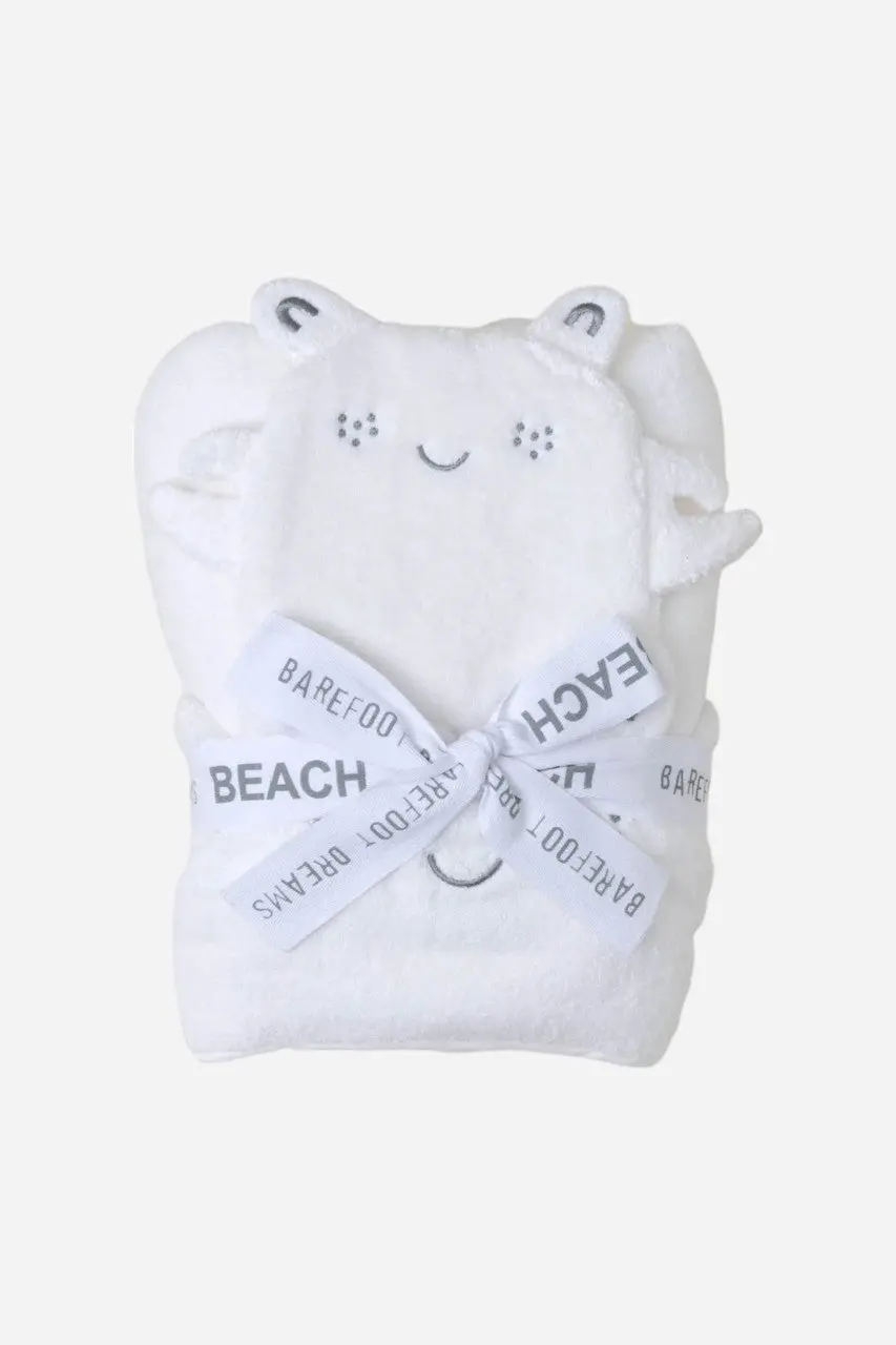 Barefoot Dreams Toddler Hood Towel/Washcloth Sea Salt 1