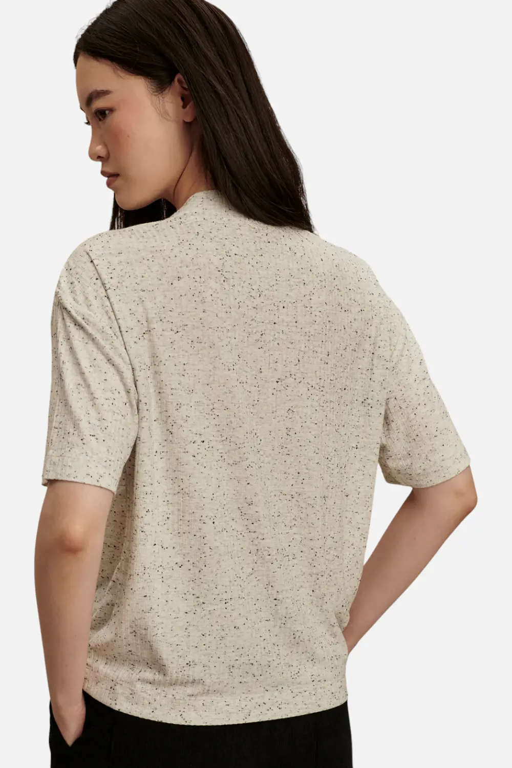 Varley Odette Mock Placket Tee In Egret 4
