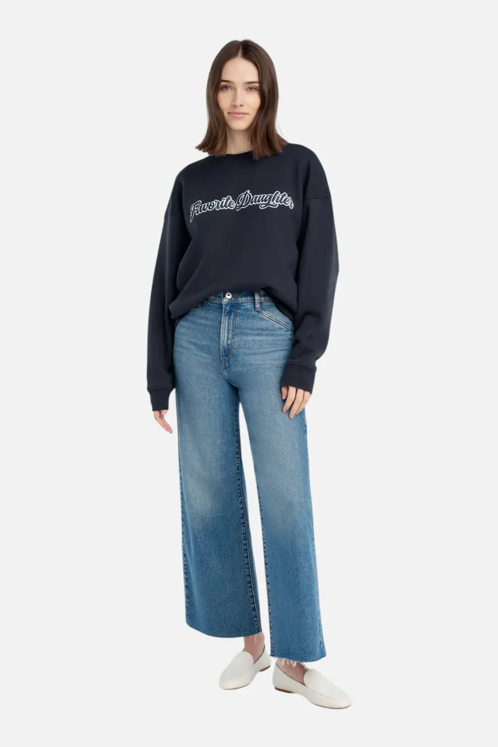 Favorite Daughter Varsity Embroidered Sweatshirt In Navy 1