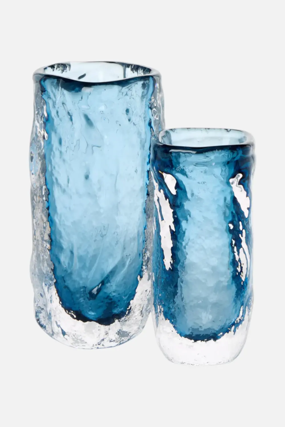 Two's Company Vendome Clear Blue Art Glass Vase 1