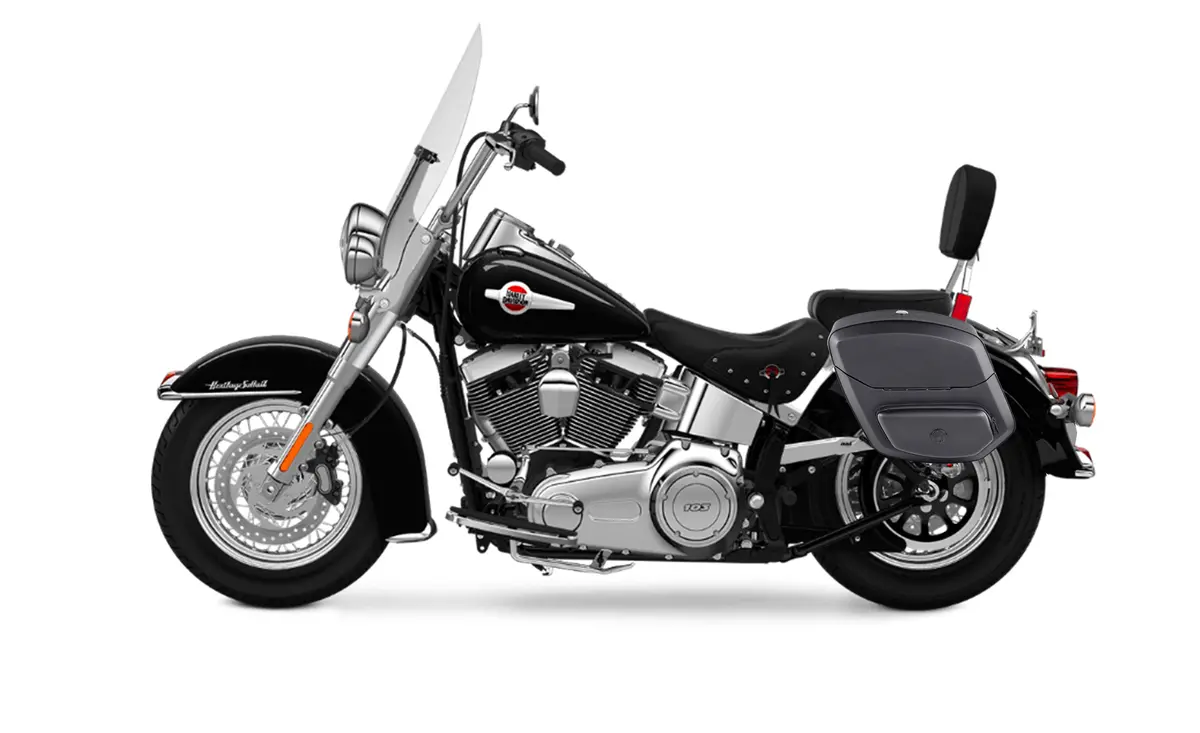 12L - Ironclad Quick Mount Medium Hard Solo Saddlebag (Left Only) For Heritage Classic Flstc/I 2