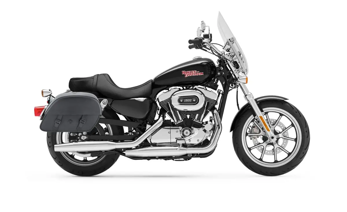 32L - Baelor Large Hard Mount Shock Cutout Saddlebags For Harley Sportster 1200 Super Low Xl1200t 2