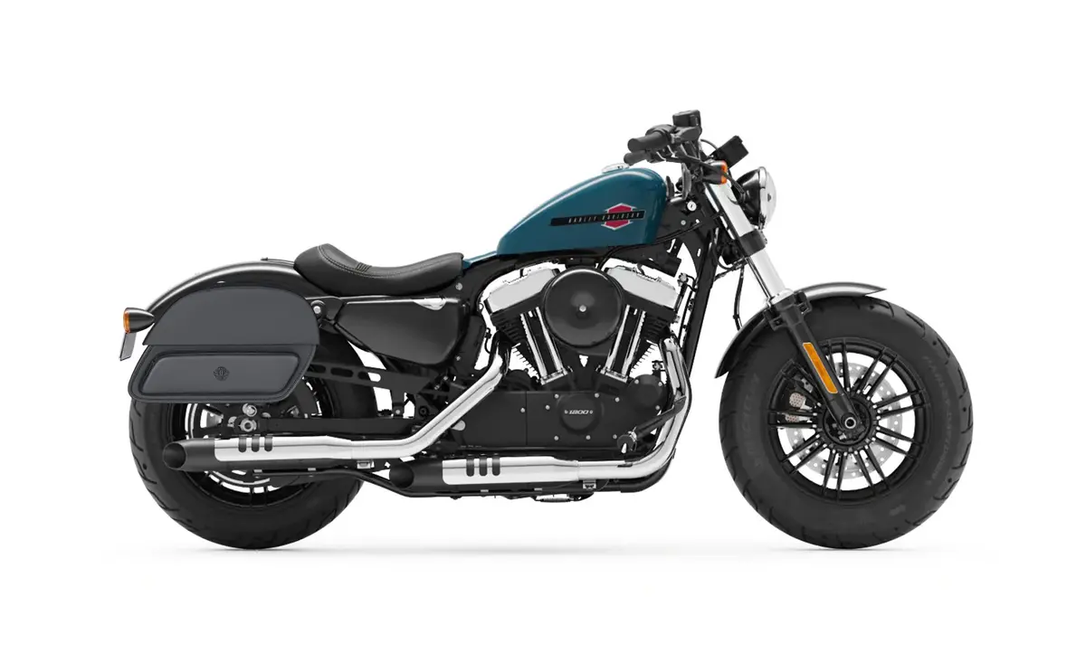 32L - Pantheon Large Hard Mount Shock Cutout Saddlebags For Harley Sportster Forty Eight Xl1200x 2