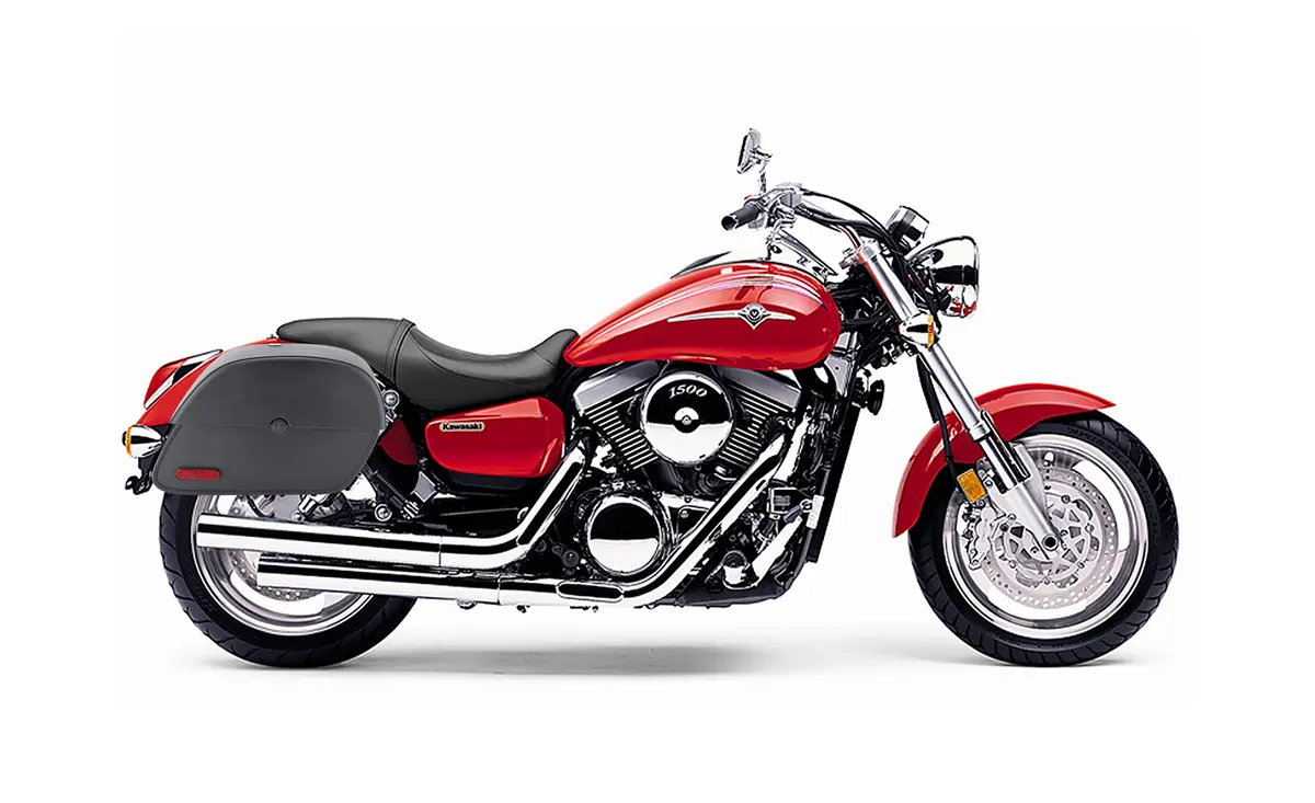 32L - Panzer Large Hard Mount Shock Cutout Kawasaki Mean Streak 1500 Saddlebags 2