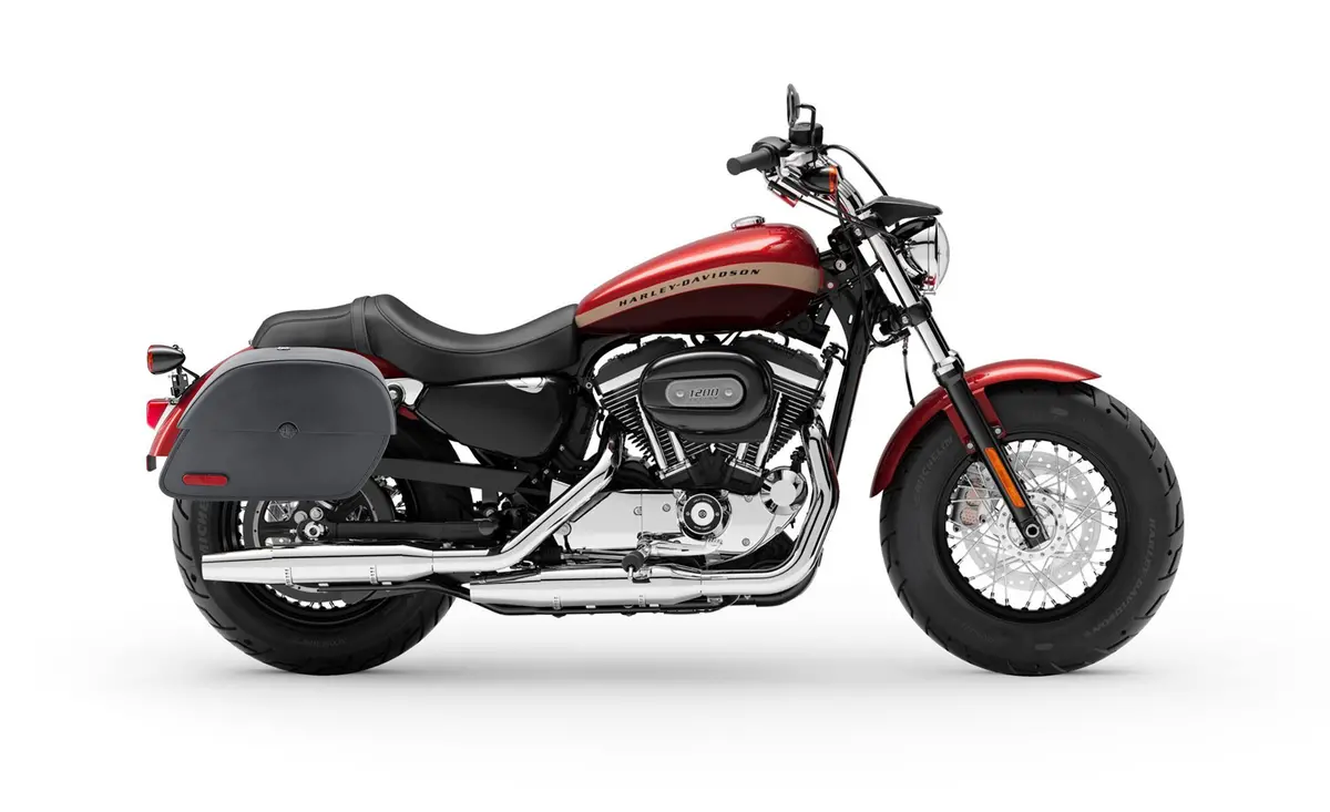 32L - Panzer Large Hard Mount Shock Cutout Saddlebags For Harley Sportster 1200 Custom Xl1200c/Xlh1200c 2