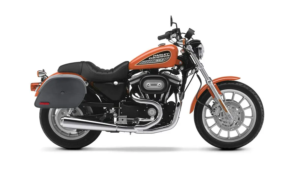 32L - Panzer Large Hard Mount Shock Cutout Saddlebags For Harley Sportster 883 Low Xl883l 2