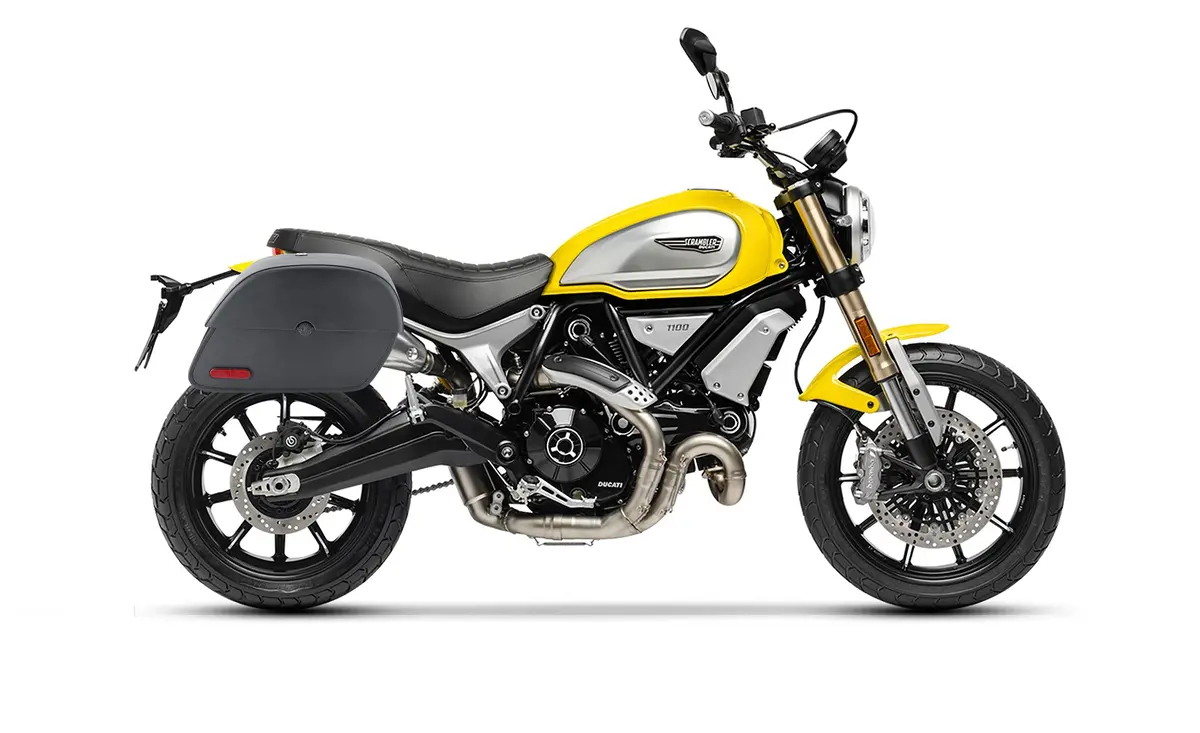 28L - Panzer Medium Quick Mount Ducati Scrambler 1100/Special/Sport Leather Saddlebags 2
