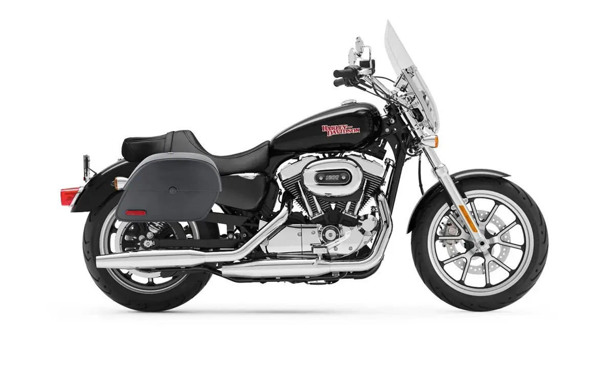 28L - Panzer Medium Quick Mount Leather Saddlebags For Harley Sportster 1200 Super Low Xl1200t 2