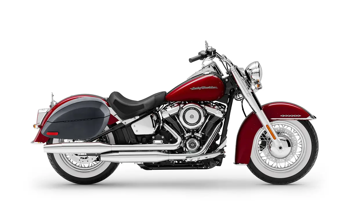 28L - Phantom Large Leather Wrapped Hard Saddlebags For Harley Softail Deluxe Flde 2