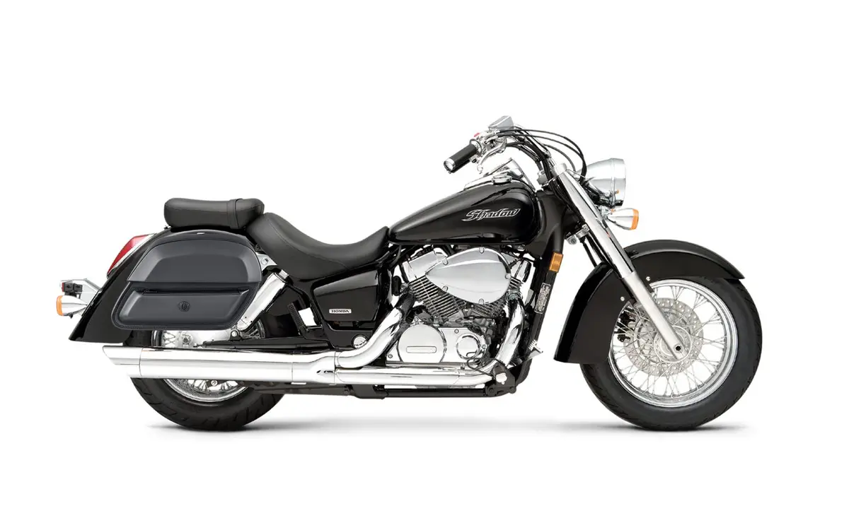 28L - Pantheon Medium Hard Mount Honda Shadow 750 Aero Leather Saddlebags 2