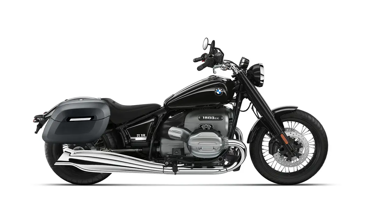 40L - Lamellar Raven Extra Large Bmw R18 Leather Covered Motorcycle Hard Saddlebags 2