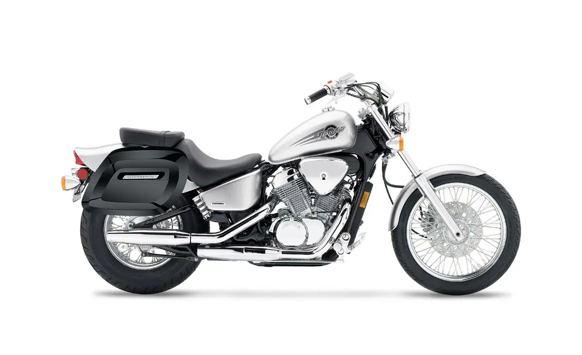 40L - Lamellar Raven Extra Large Honda Shadow 600 Vlx Painted Hard Saddlebags 2