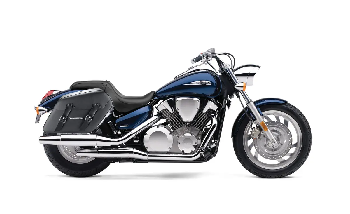 42L - Baldur Xl Honda Vtx 1300 C Leather Wrapped Hard Saddlebags 2