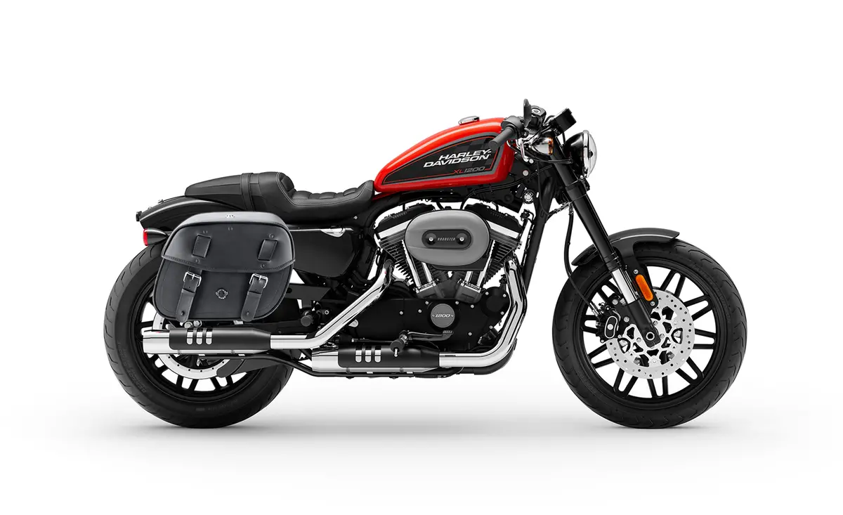 25L - Arch Large Shock Cutout Leather Saddlebags For Harley Sportster 1200 Roadster Xl1200cx 2