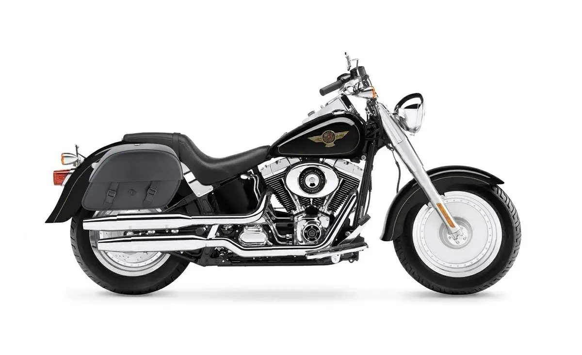 28L - Baelor Medium Hard Mount Saddlebags For Harley Softail Fatboy Flstf/I 2