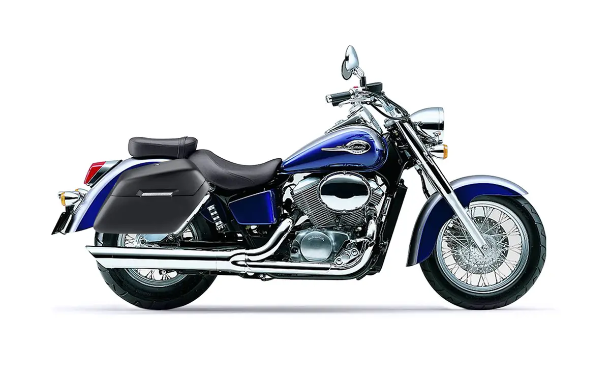 38L - Baldur Xl Shock Cut-Out Honda Shadow 750 Ace Matte Hard Saddlebags 2