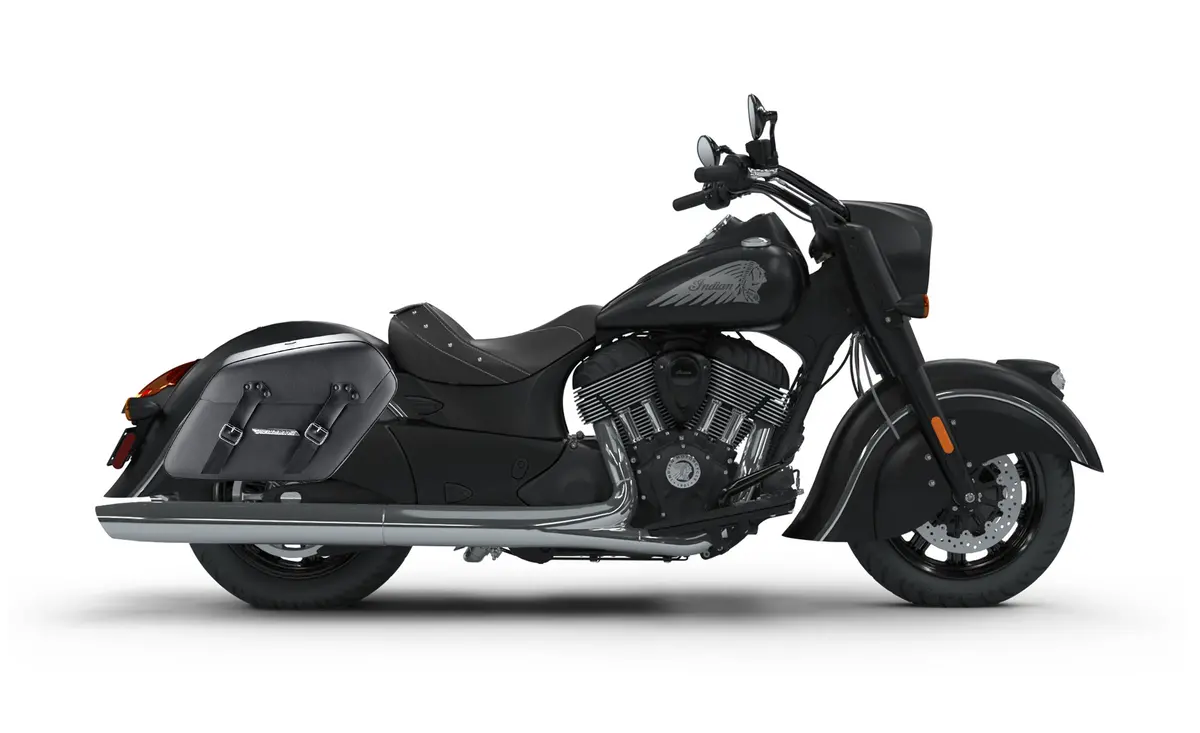 42L - Baldur Extra Large Indian Chief Darkhorse Leather Wrapped Motorcycle Hard Saddlebags 2