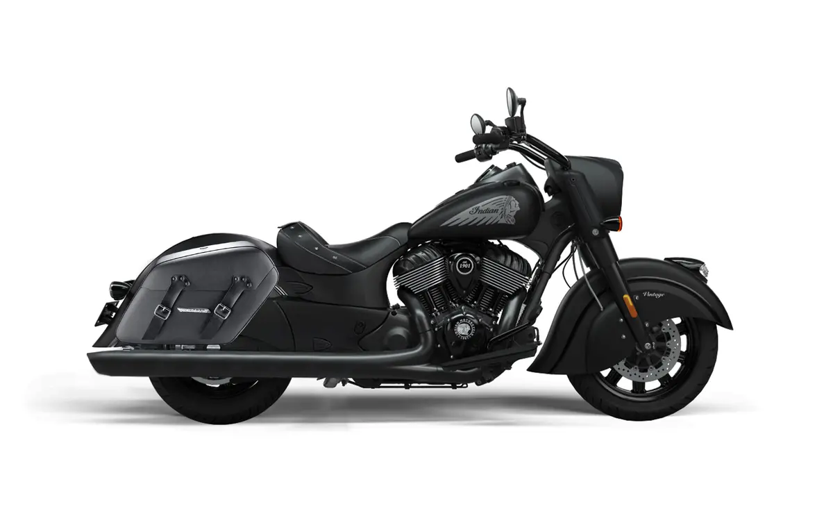 42L - Baldur Extra Large Indian Vintage Darkhorse Leather Wrapped Motorcycle Hard Saddlebags 2