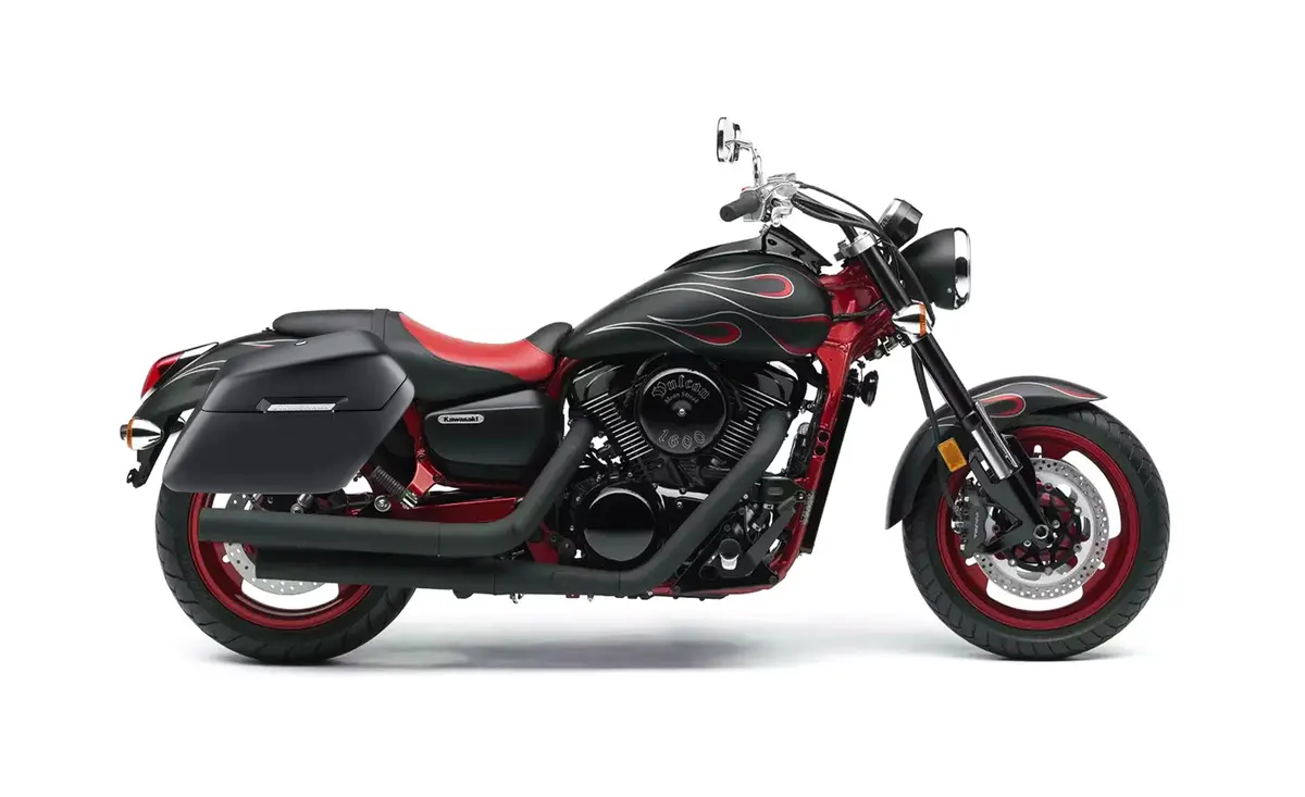38L - Baldur Xl Shock Cut-Out Kawasaki Mean Streak 1600 Matte Hard Saddlebags 2