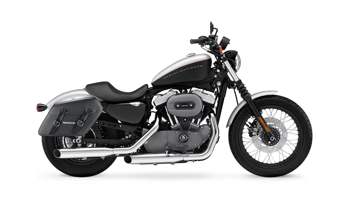 38L - Baldur Xl Shock Cutout Harley Sportster 1200 Nightster Xl1200n Leather Wrapped Hard Saddlebags 2