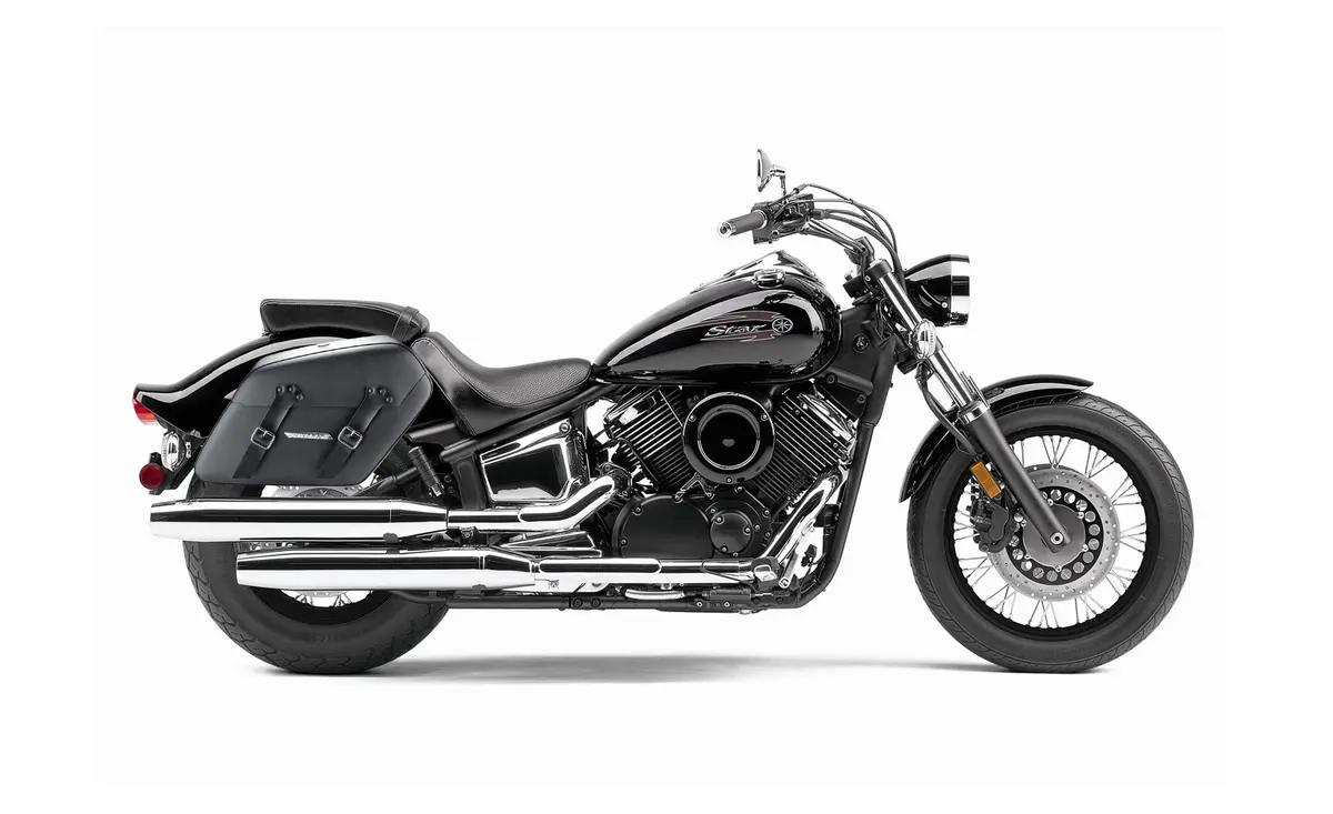 42L - Baldur Extra Large Yamaha V Star 1100 Custom Xvs11t Leather Wrapped Motorcycle Hard Saddlebags 2
