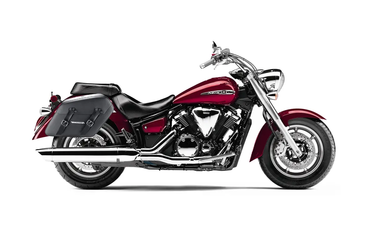 42L - Baldur Extra Large Yamaha V Star 1300 Classic Xvs1300a Leather Wrapped Motorcycle Hard Saddlebags 2