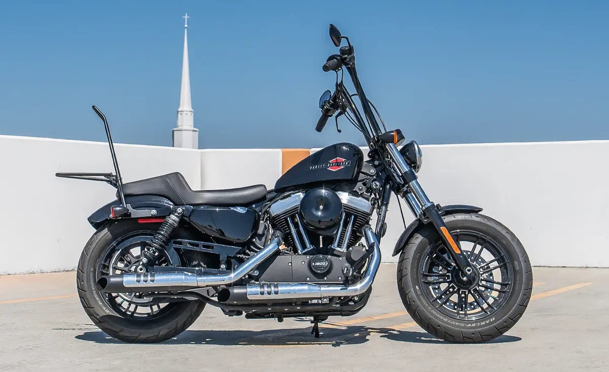 Viking Iron Born 12" Handlebar For Harley Sportster Forty Eight Gloss Black 2
