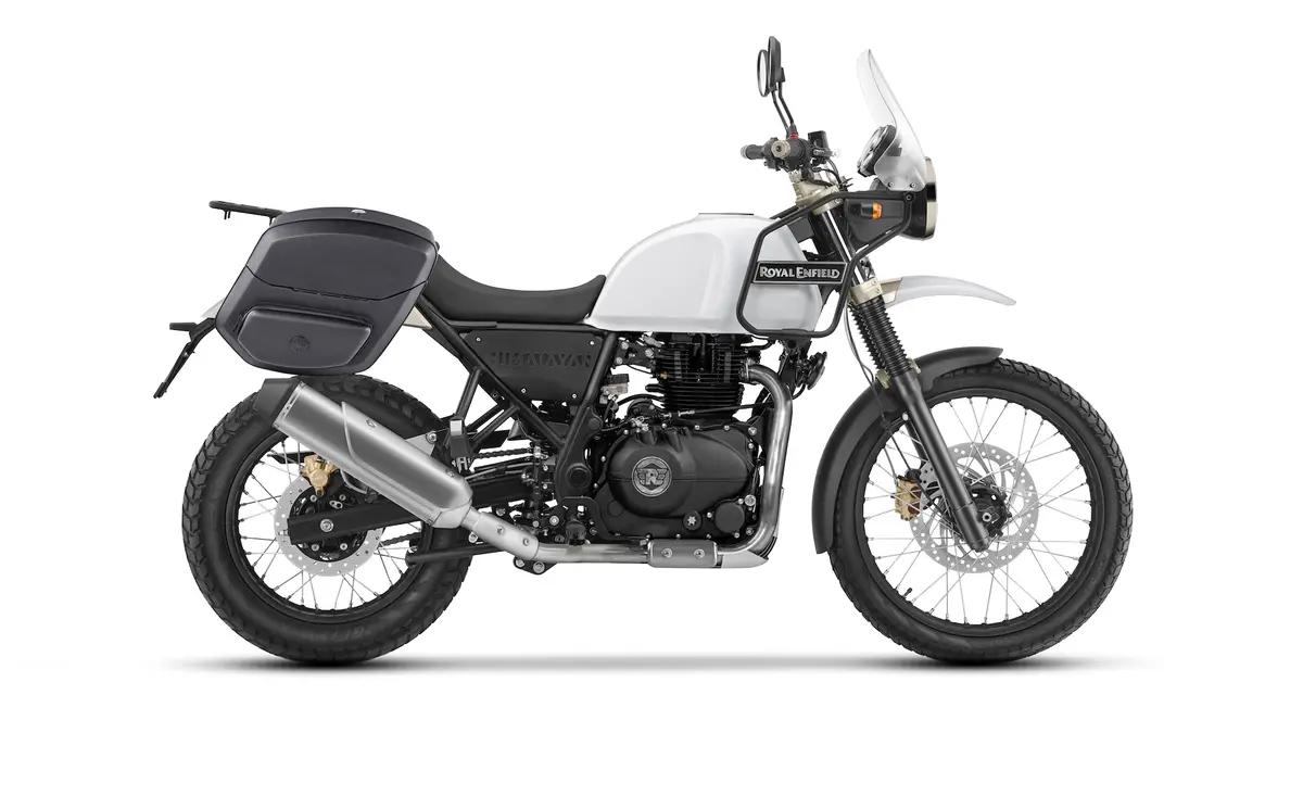 24L - Ironclad Quick-Mount Medium Royal Enfield Himalayan 410 Leather Wrapped Hard Saddlebags 2