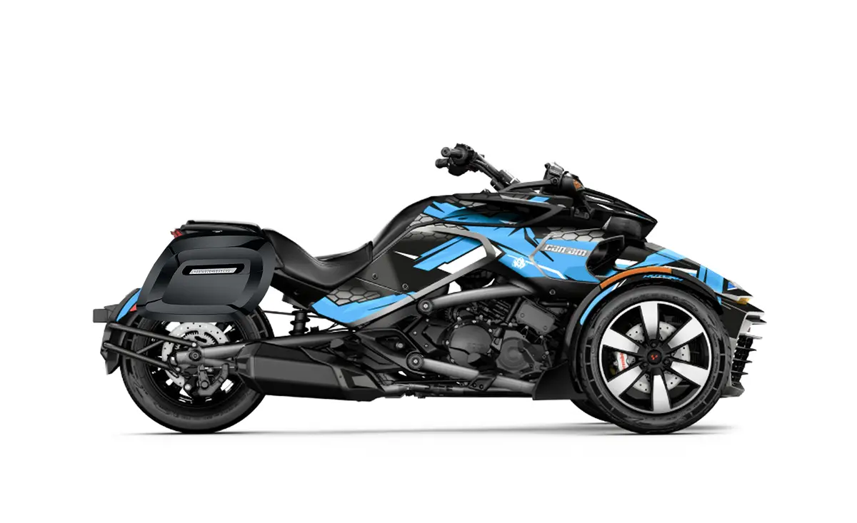 40L - Lamellar Raven Extra Large Can Am Spyder F3 Painted Motorcycle Hard Saddlebags 2
