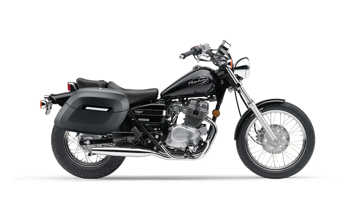 36L - Lamellar Raven Extra Large Honda Rebel 250 Cmx250c Shock Cutout Matte Motorcycle Hard Saddlebags 2