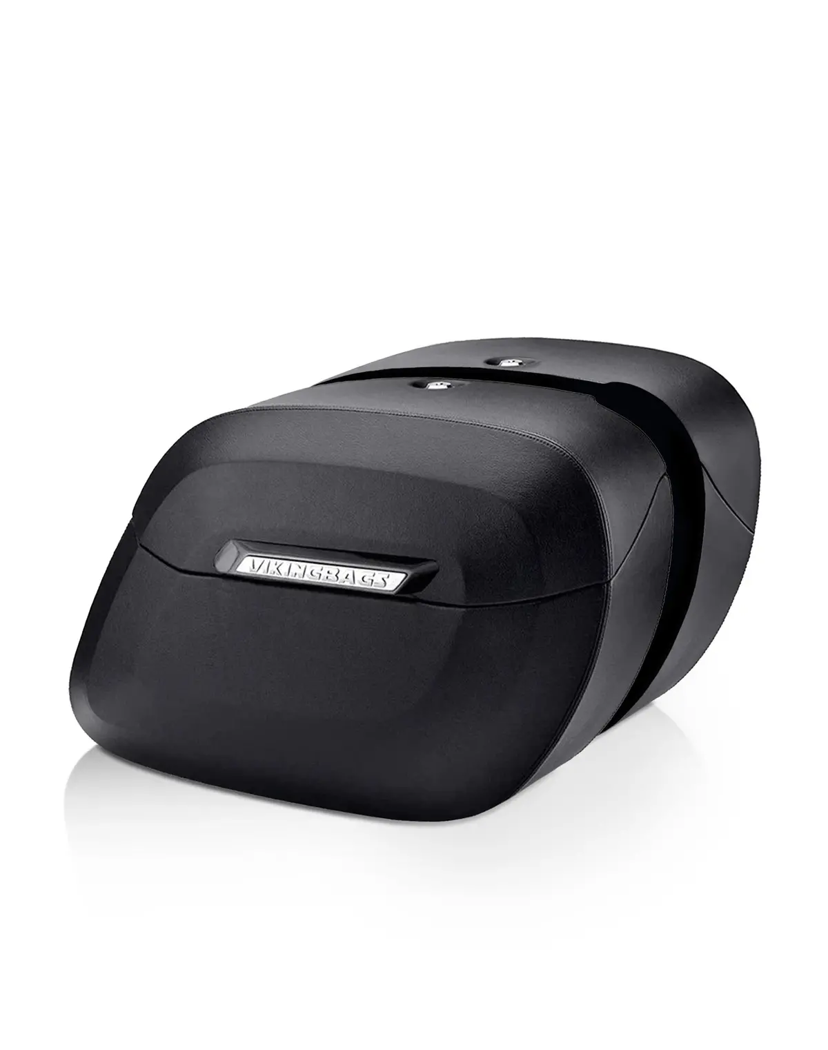 36L - Lamellar Raven Extra Large Honda Shadow 750 Phantom Shock Cut-Out Leather Covered Motorcycle Hard Saddlebags 1