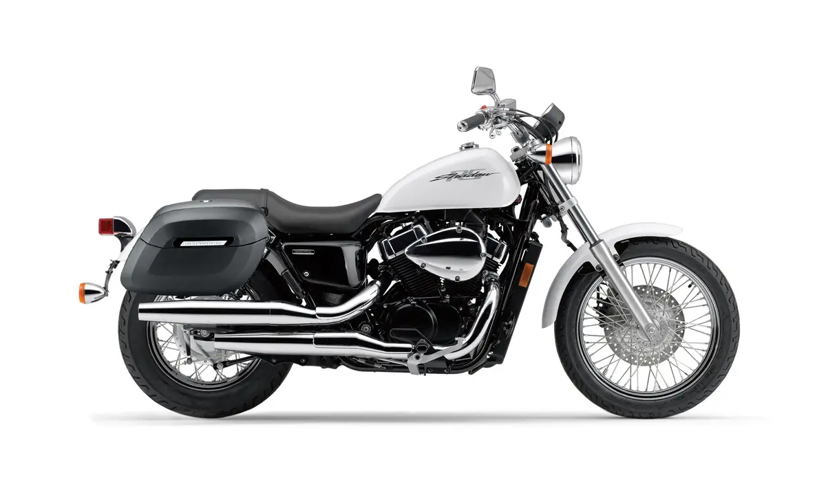 36L - Lamellar Raven Extra Large Honda Shadow 750 Rs Shock Cutout Matte Motorcycle Hard Saddlebags 2