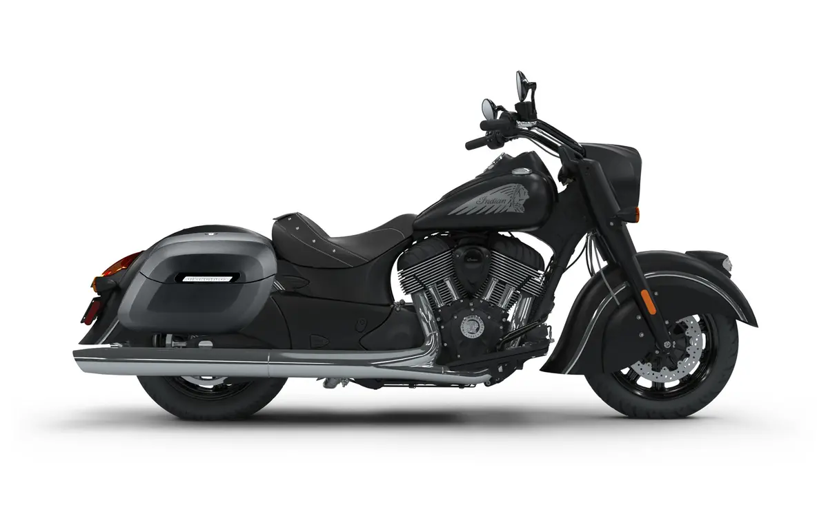 40L - Lamellar Raven Extra Large Indian Chief Darkhorse Matte Motorcycle Hard Saddlebags 2